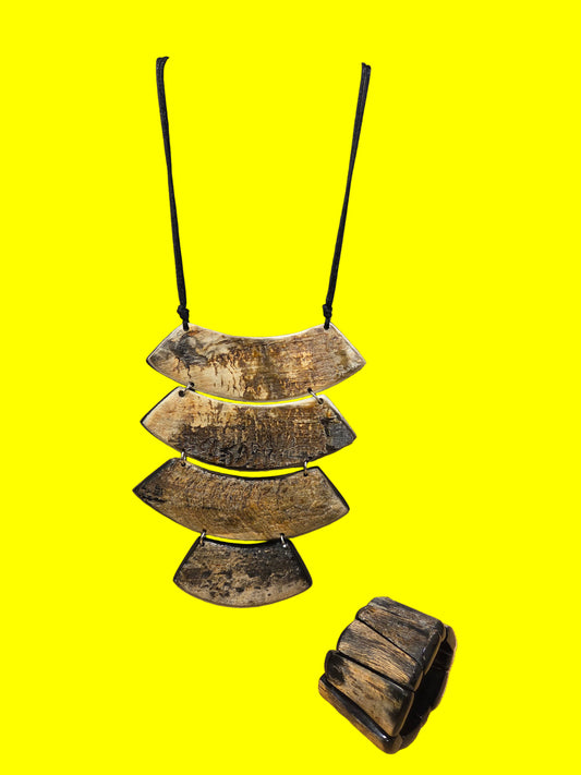 Horn Necklace (reversible) and Bracelet